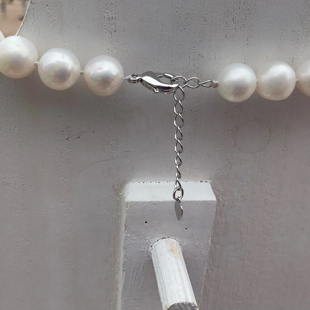 White bead necklace 18” long